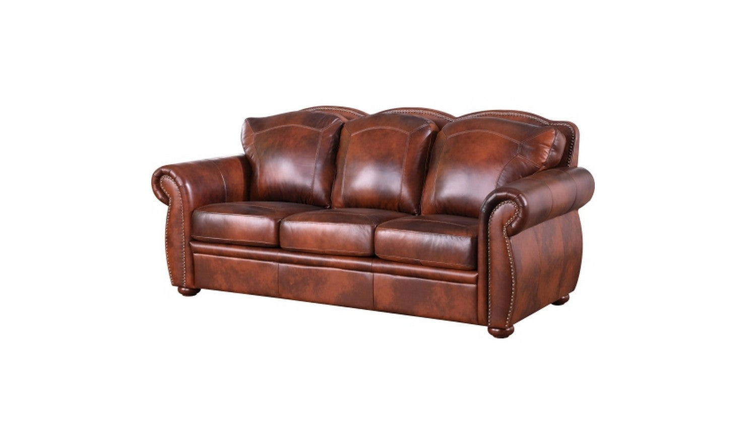 Buy Leather Italia Arizona 3-Seater Traditional Leather Sofa in
