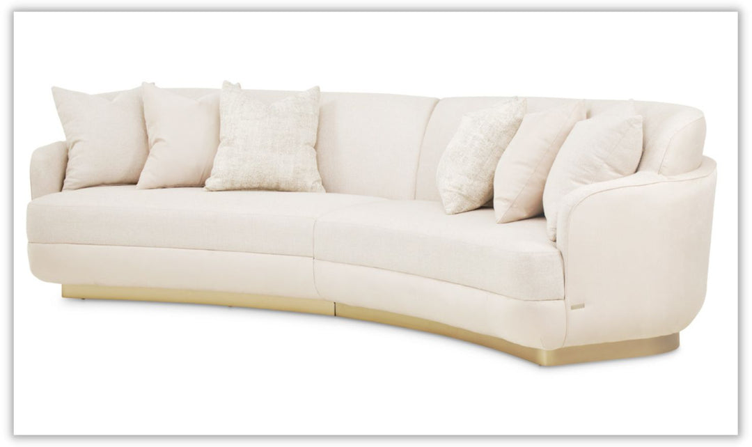 AICO Aurora Fabric Biege Sectional with Track Arms