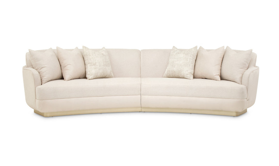 AICO Aurora Fabric Biege Sectional with Track Arms