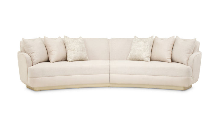 AICO Aurora Fabric Moonlight Sectional with Track Arms