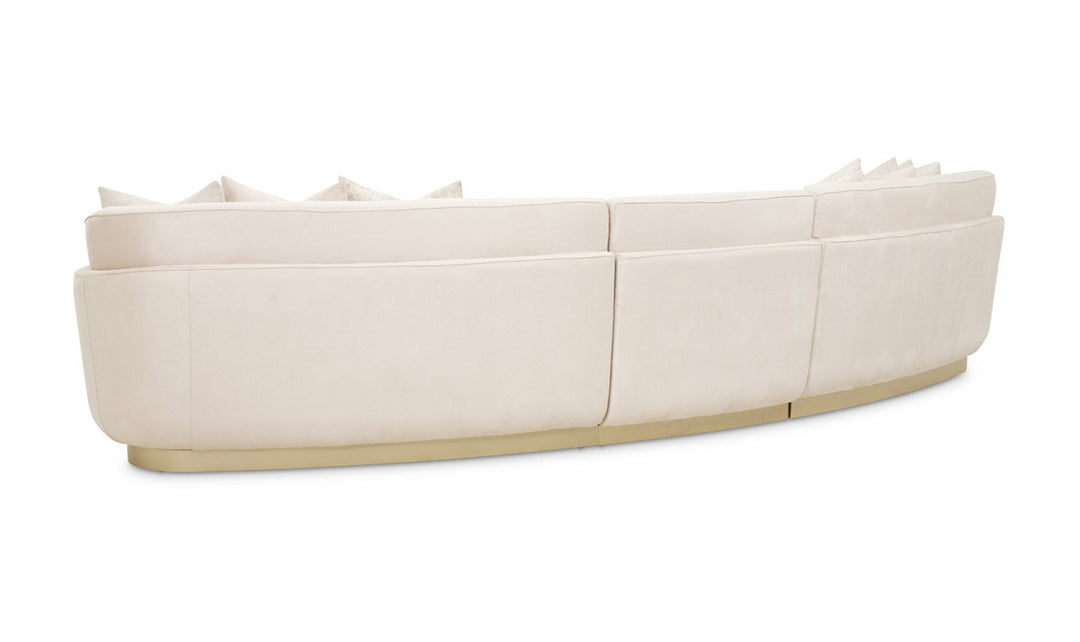 AICO Aurora Fabric Biege Sectional with Track Arms