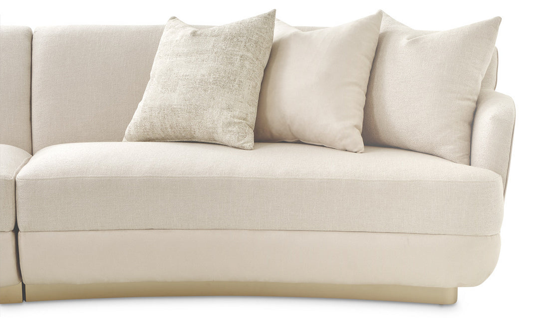 AICO Aurora Fabric Moonlight Sectional with Track Arms