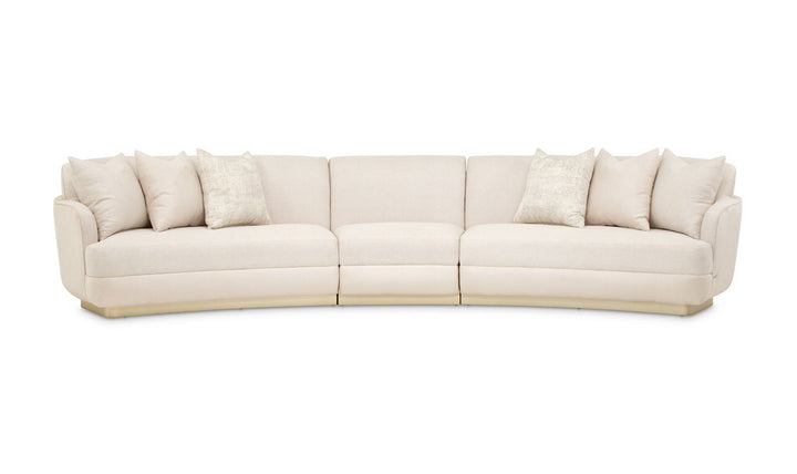 AICO Aurora Fabric Biege Sectional with Track Arms