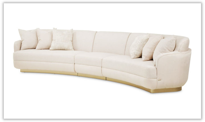 AICO Aurora Fabric Biege Sectional with Track Arms