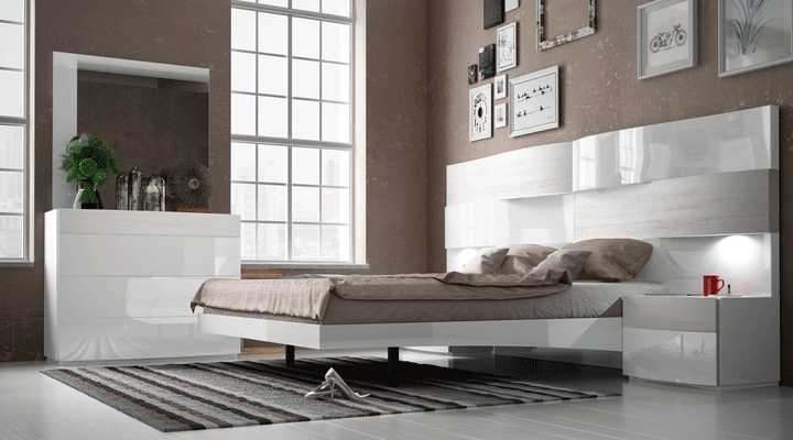 ESF Furniture Cordoba Square Mirror in White Frame