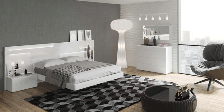 ESF Furniture Sara Rectangle Mirror with White Wooden Frame