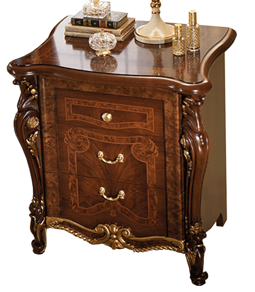 ESF Furniture Donatello Traditional  Nightstand in Walnut Finish
