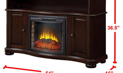 Logan 54" TV Stand with Electric Fireplace in Merlot Finish