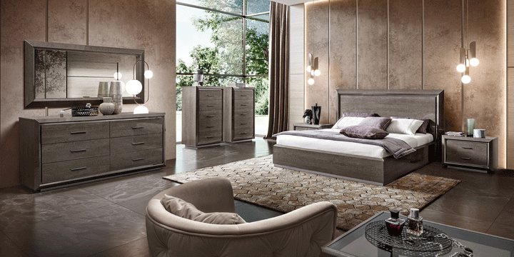 ESF Italia Platinum Legno Bed in High Gloss Lacquer Finish (King/ Queen Size)