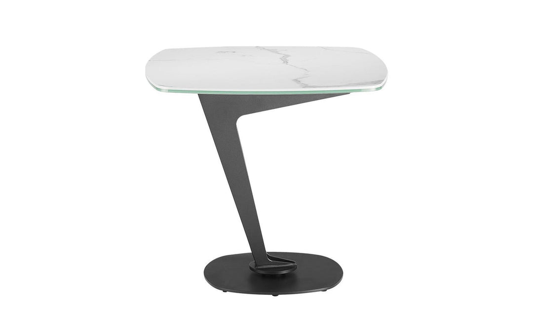 Leaf end table in white