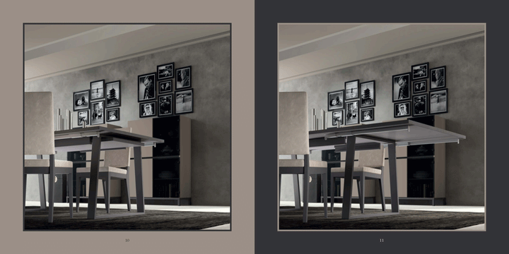 ESF Italia Kali Extendable Wood Top Dining Table in Gray