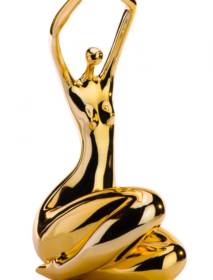 Jennifer Accents Adarra Naked Woman Gold Resin Sculpture