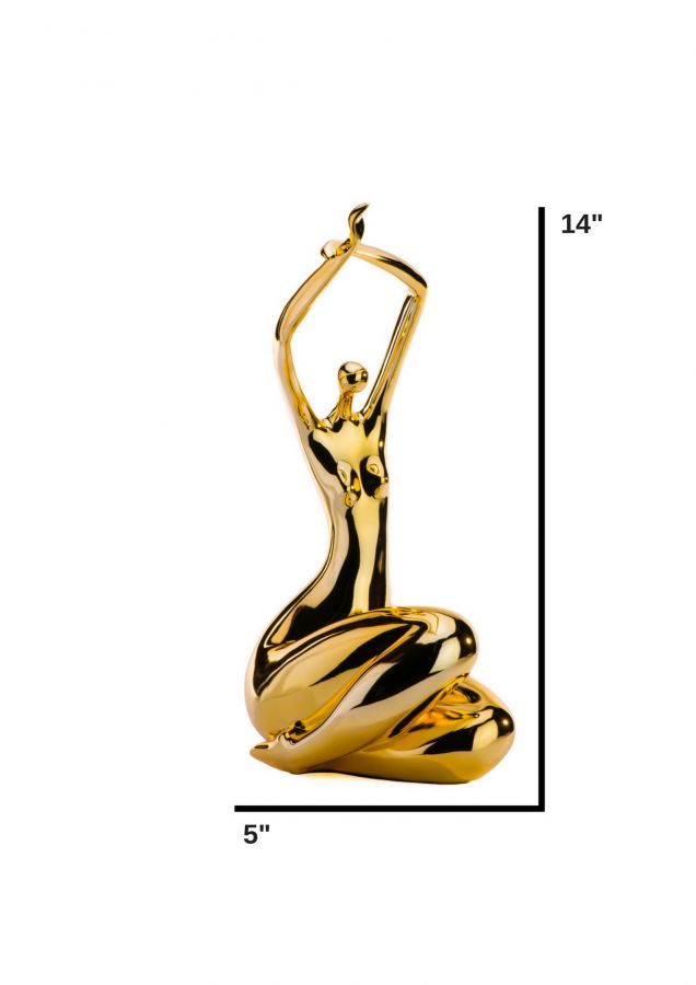 Jennifer Accents Adarra Naked Woman Gold Resin Sculpture