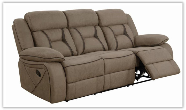 Coaster Furniture Higgins 3-Seater Fabric Motion Sofa with Pillow-Top Arms