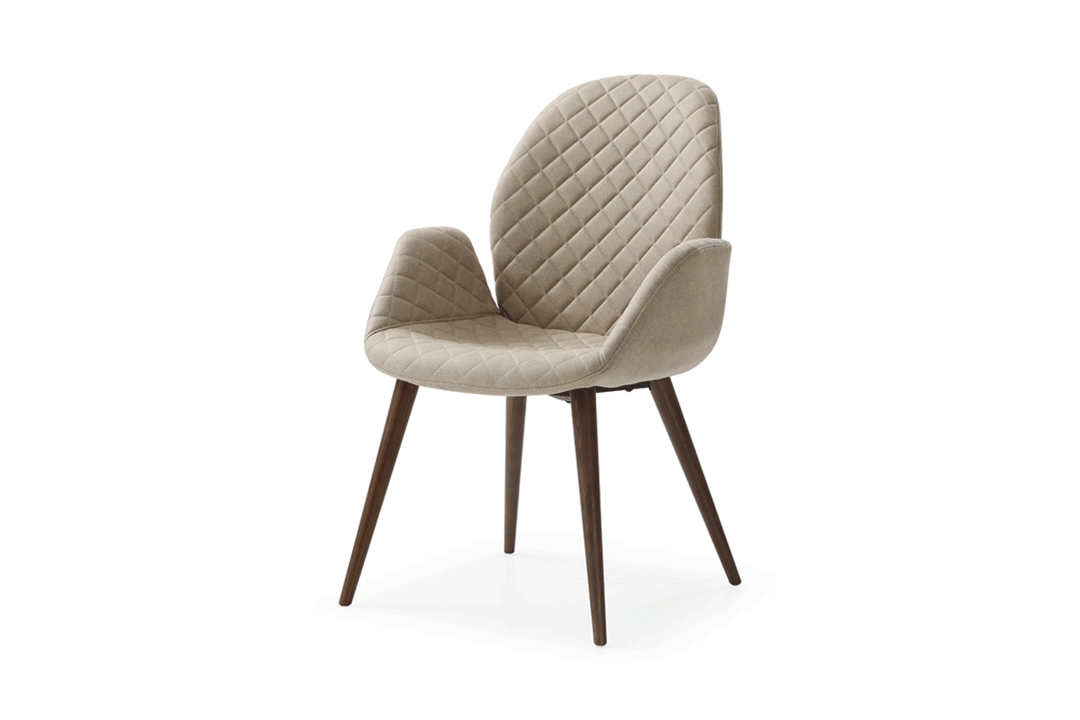 ESF Italia Amari Fabric Upholstered Dining Chair in Light Beige