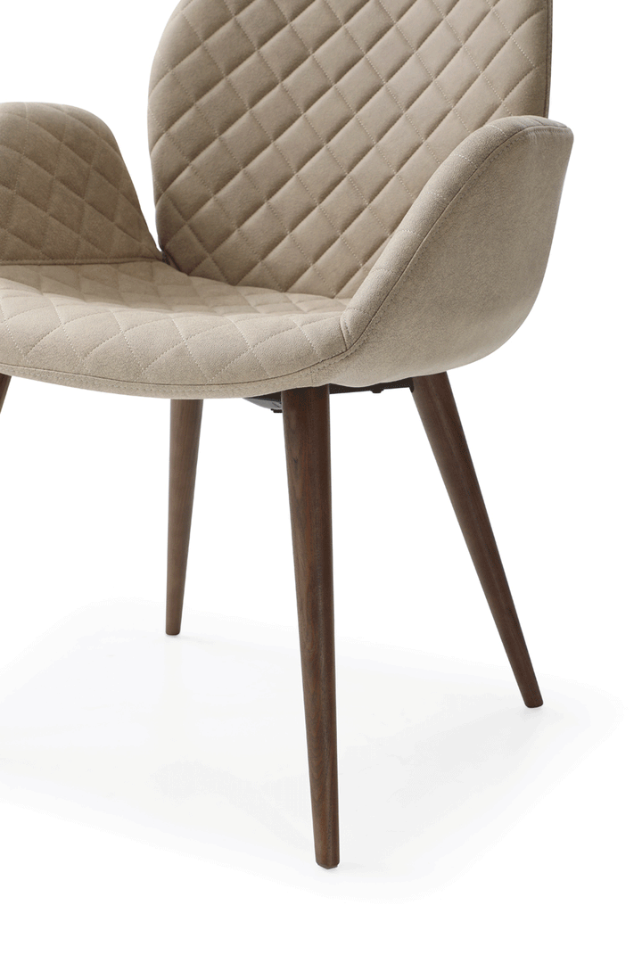 ESF Italia Amari Fabric Upholstered Dining Chair in Light Beige