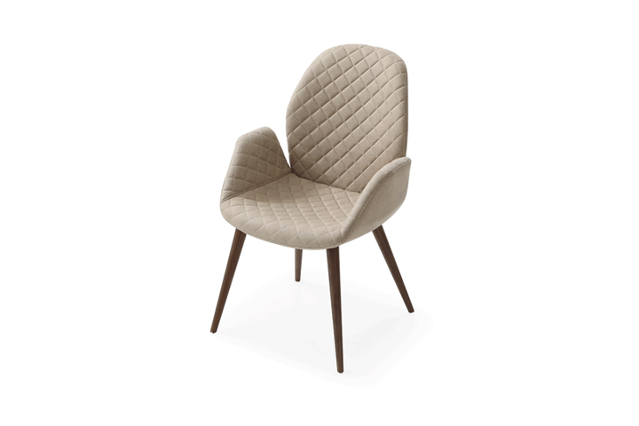 ESF Italia Amari Fabric Upholstered Dining Chair in Light Beige