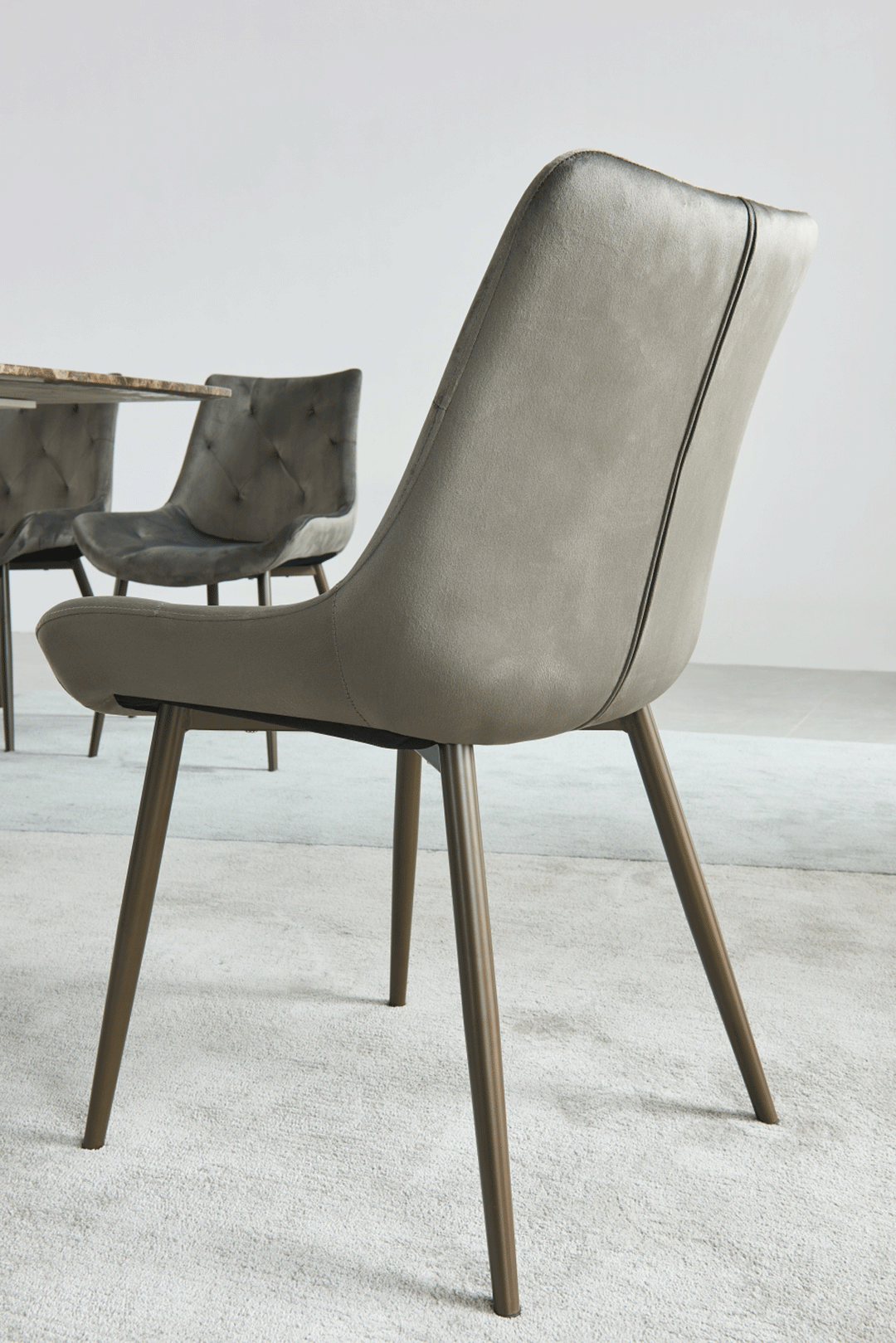 ESF Italia Angelica X-Cross Base Dining Table with Brown Marble Top