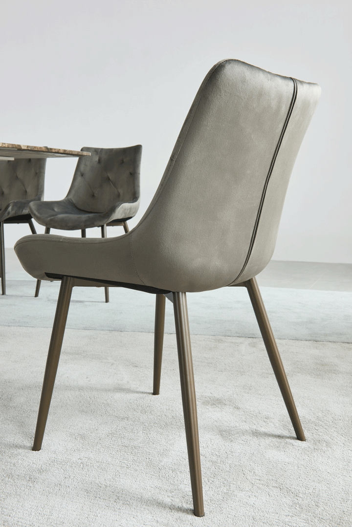 ESF Italia Angelica X-Cross Base Dining Table with Brown Marble Top
