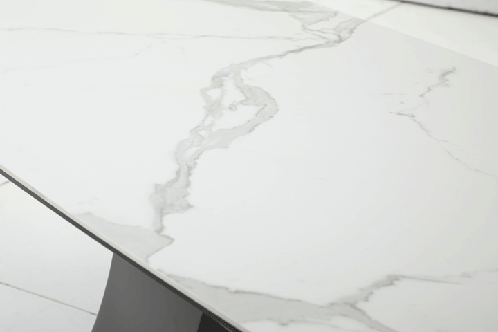 ESF Italia Audrina Rectangular Ceramic Top Dining Table in Gray