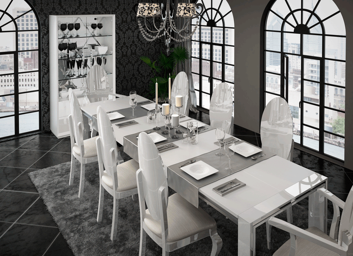 ESF Furniture Carmen Dining Side Chair in High Gloss Lacquer Finish