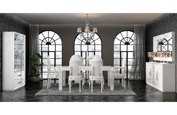 ESF Furniture Carmen Dining Side Chair in High Gloss Lacquer Finish