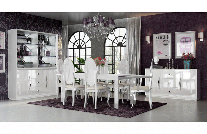 ESF Furniture Carmen Dining Side Chair in High Gloss Lacquer Finish