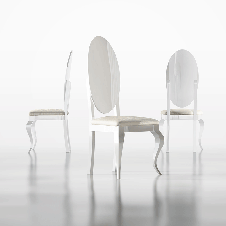 ESF Furniture Carmen Dining Side Chair in High Gloss Lacquer Finish