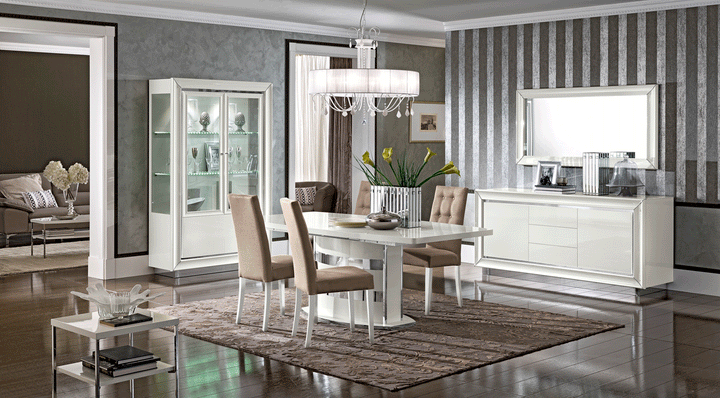 ESF Italia Dama Bianca 2 Door 3 Drawer Wooden Buffet in Gloss White Finish