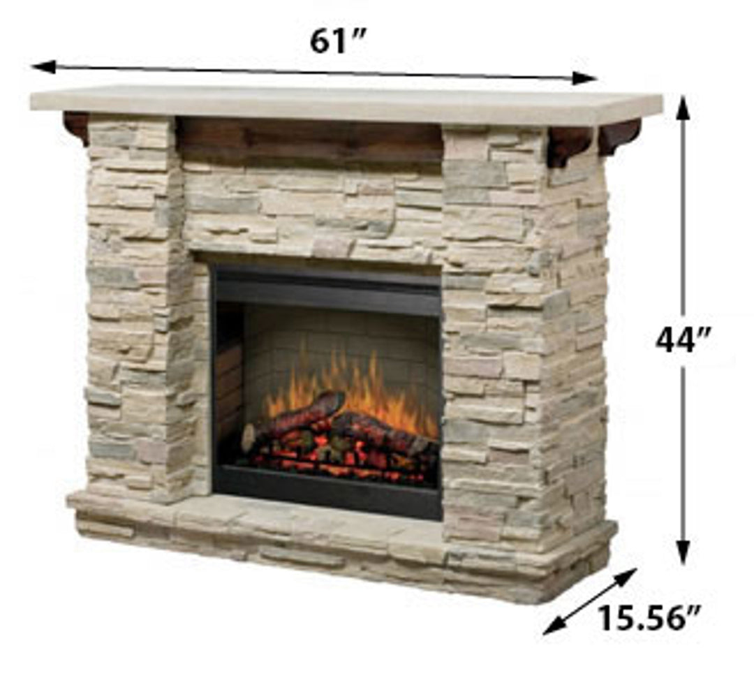 Featherston Natural Man-made Stone Mantel Fireplace-Fireplaces-Jennifer Furniture