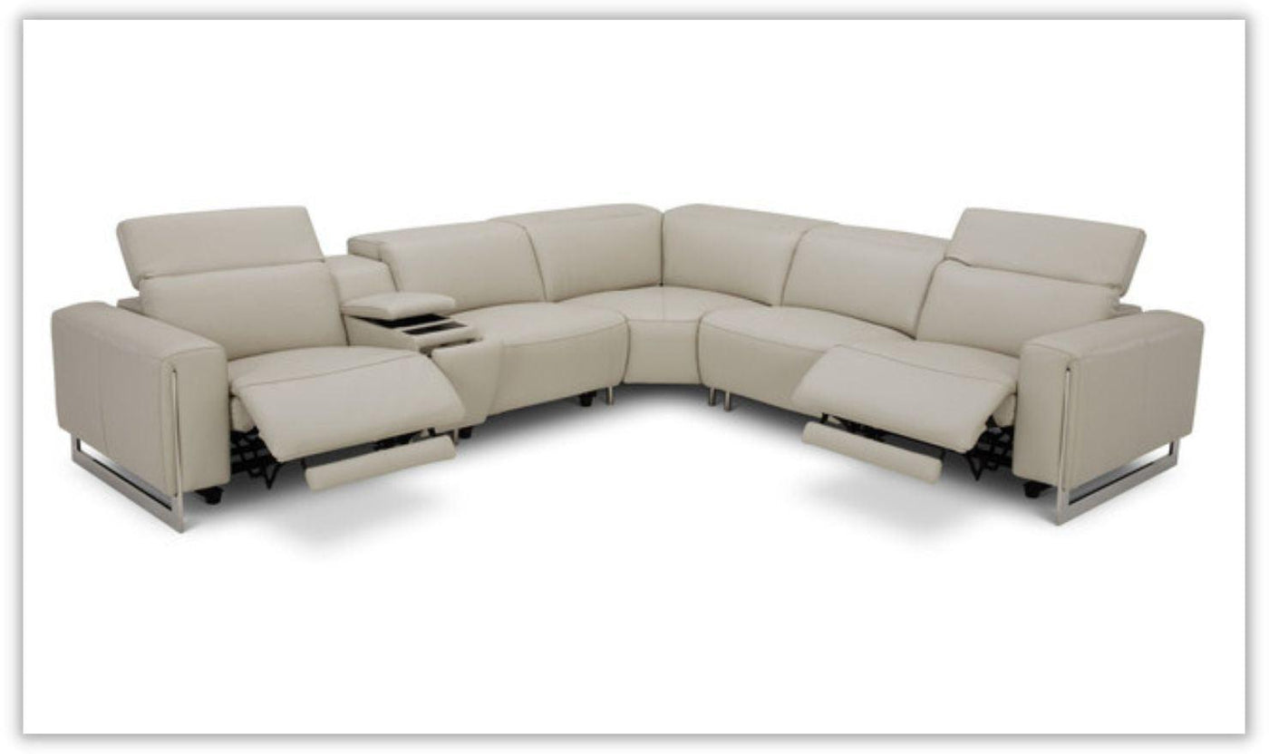 Latitude / Hudson Leather Recliner 6PC Sectional with Power Motion
