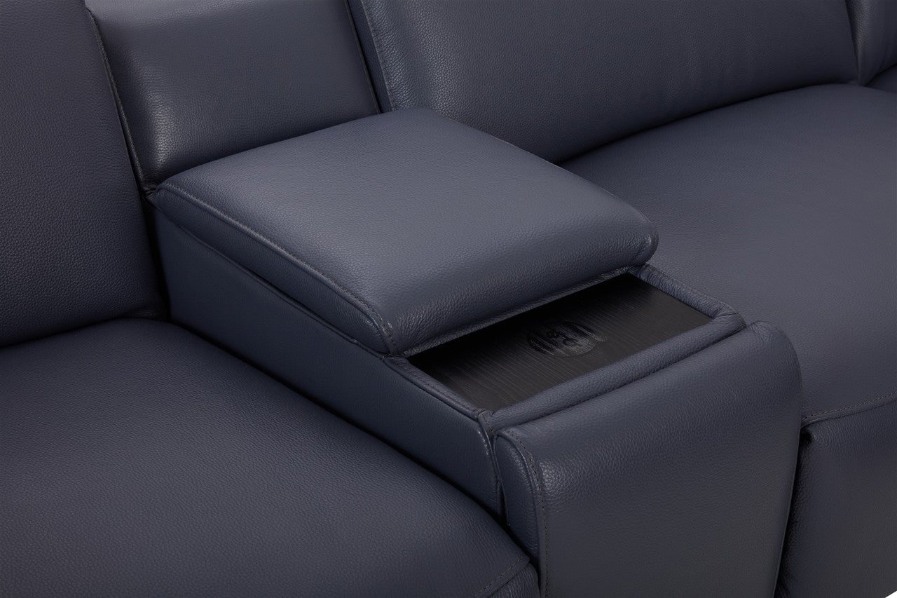 Gio Italia Latitude Hudson 6PC Leather Power Recliner Sectional Sofa