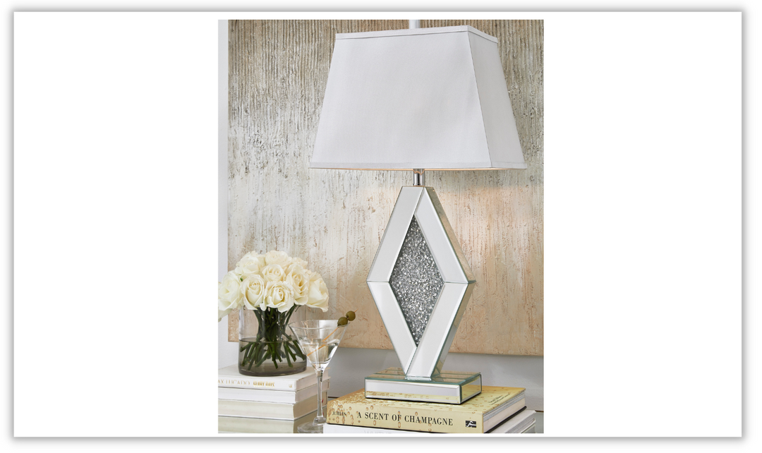 Modern Heritage Prunella Mirror Table Lamp in Silver Finish