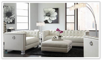 Chaviano Leather Living Room Set in Contemporary Style