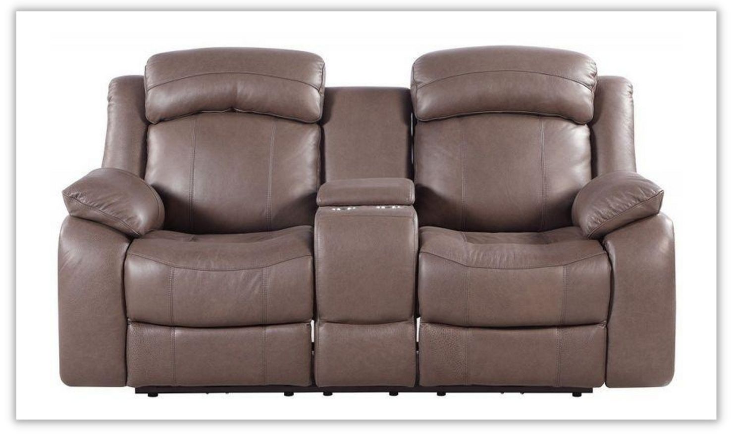 Buy Leather Italia Polk Power Reclining Loveseat with USB Port in Brown Online Jennifer Furniture