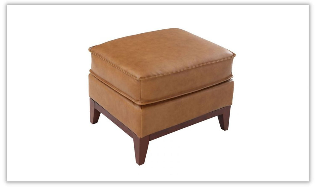 Buy Leather Italia Newport Ottoman in Camel Online at Jennifer