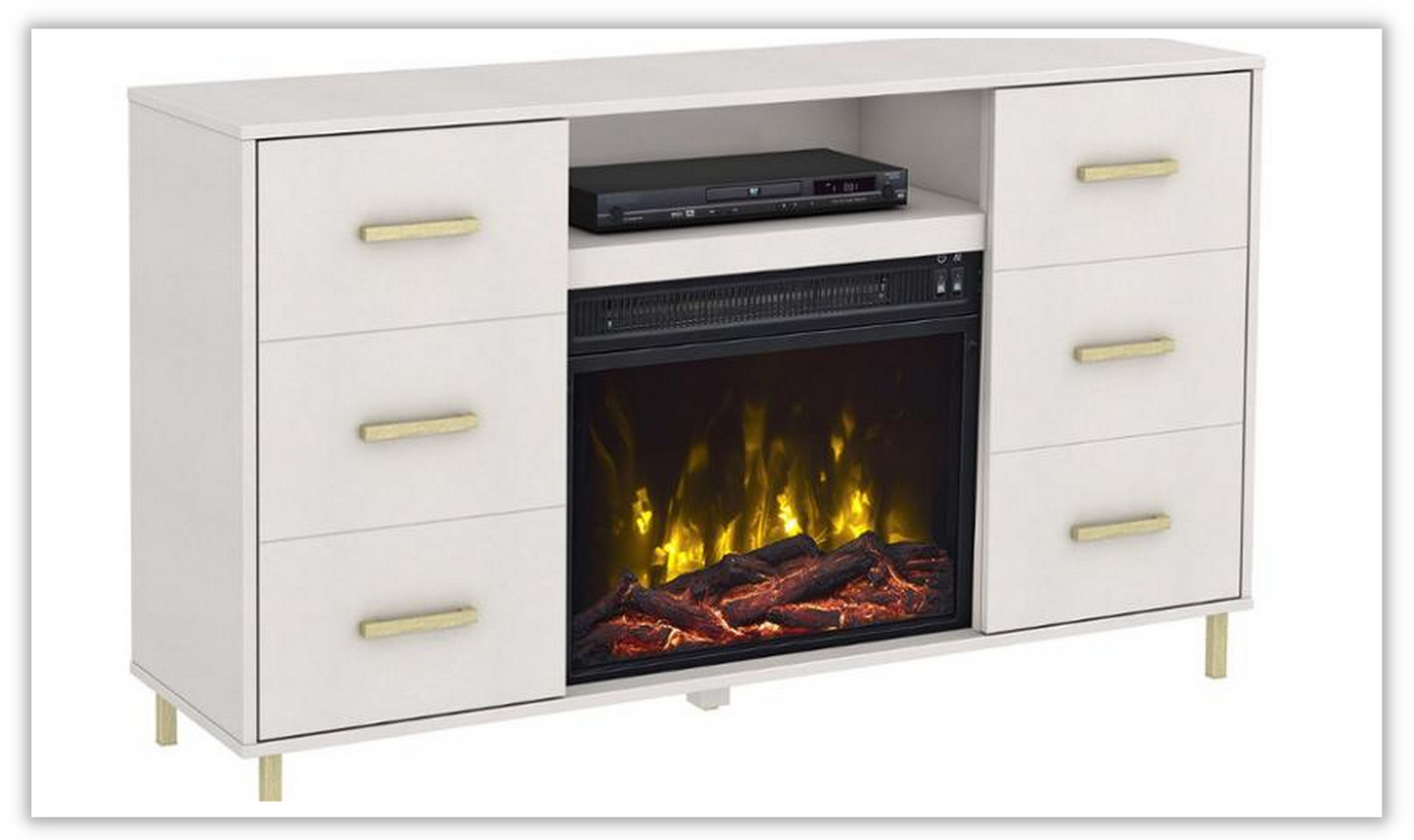 Twin Star International Inc. Console Fireplace With Logs