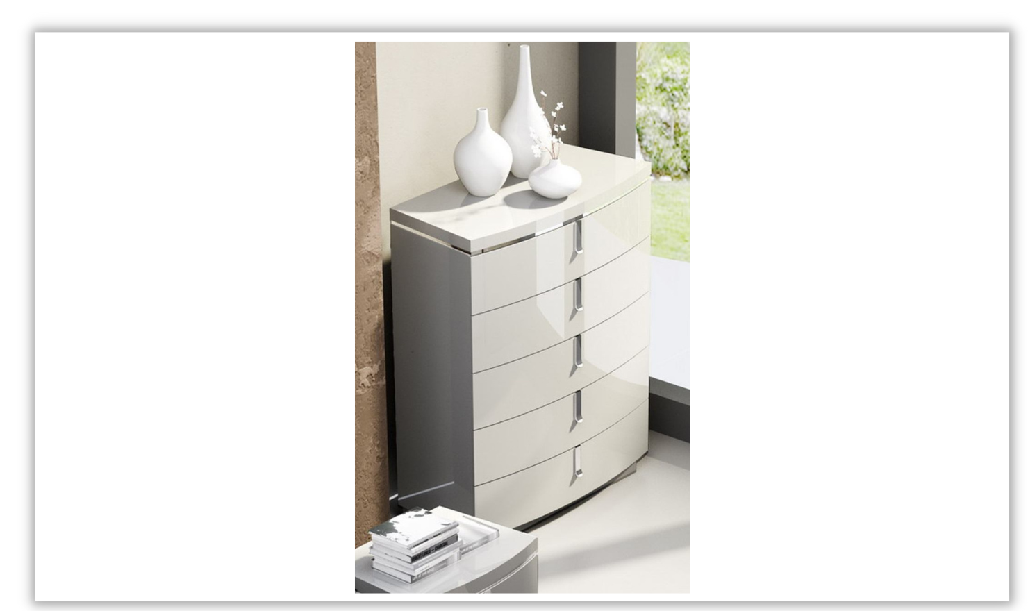 Jennifer Italia Cherche Midi Chest with 5 Drawers in Gray