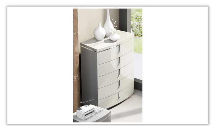 Jennifer Italia Cherche Midi Chest with 5 Drawers in Gray