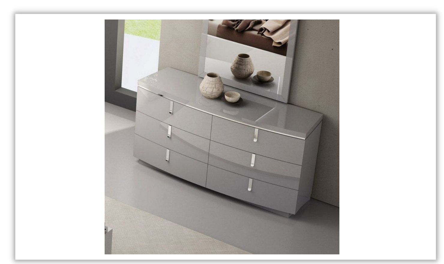 Jennifer Italia Cherche Midi 6 Drawers Wooden Dresser In Gray