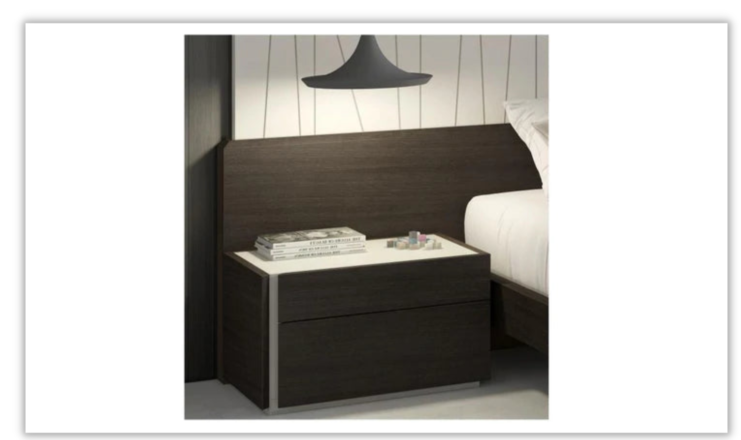 Jennifer Italia Cassiopee 2-Drawers Rectangle Nightstand