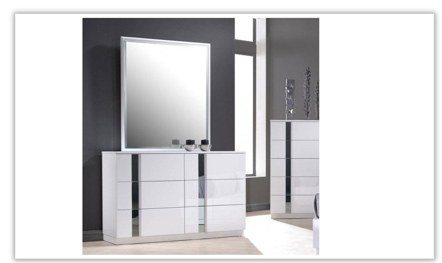 Jennifer Italia Paris Paname 6 Drawers Wooden Dresser With Mirror