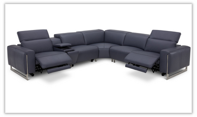 Latitude / Hudson Leather Recliner 6PC Sectional with Power Motion