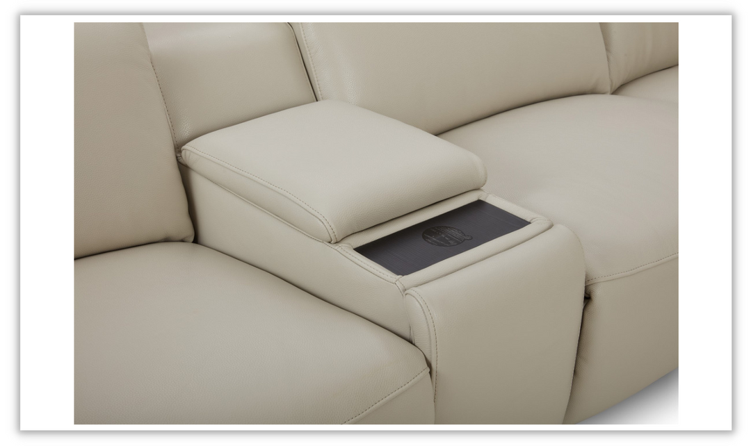 Gio Italia Latitude Hudson 6PC Leather Power Recliner Sectional Sofa