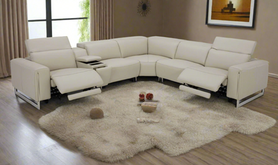 Latitude / Hudson Leather Recliner 6PC Sectional with Power Motion