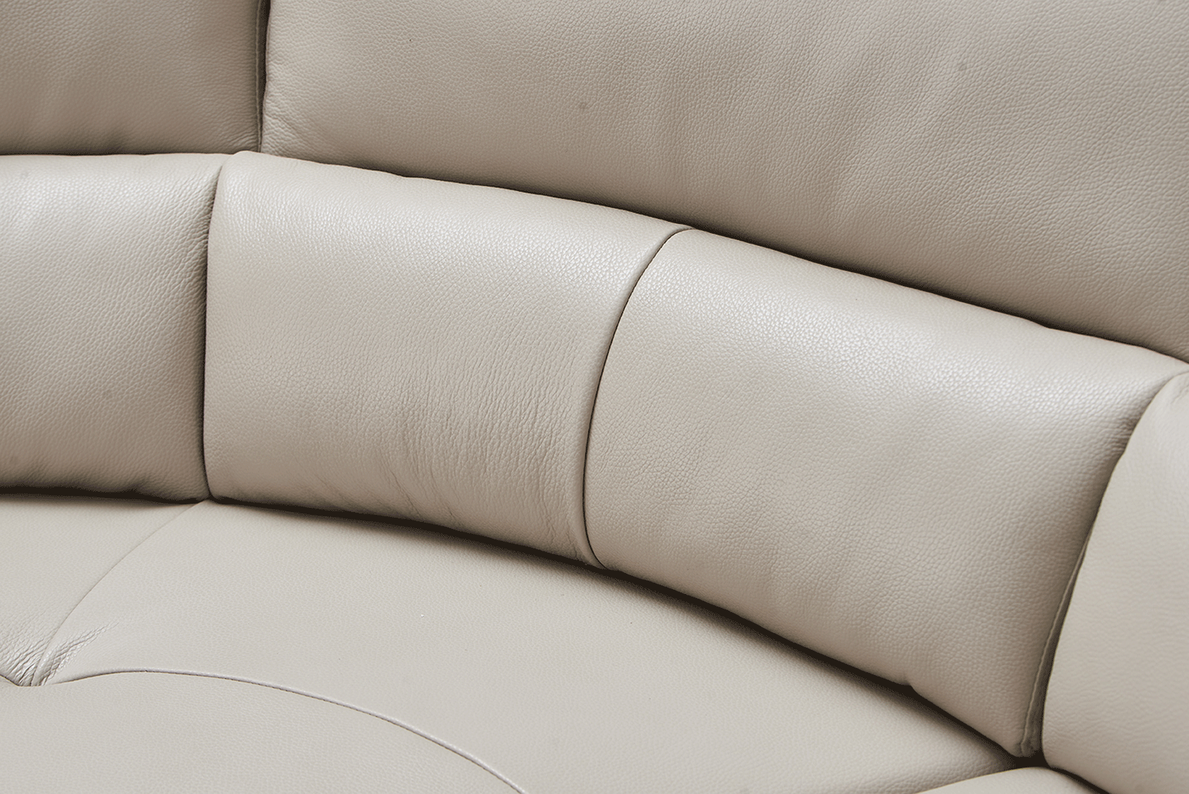ESF Italia Amen L-Shaped Taupe Leather Sectional Sofa with Recliners