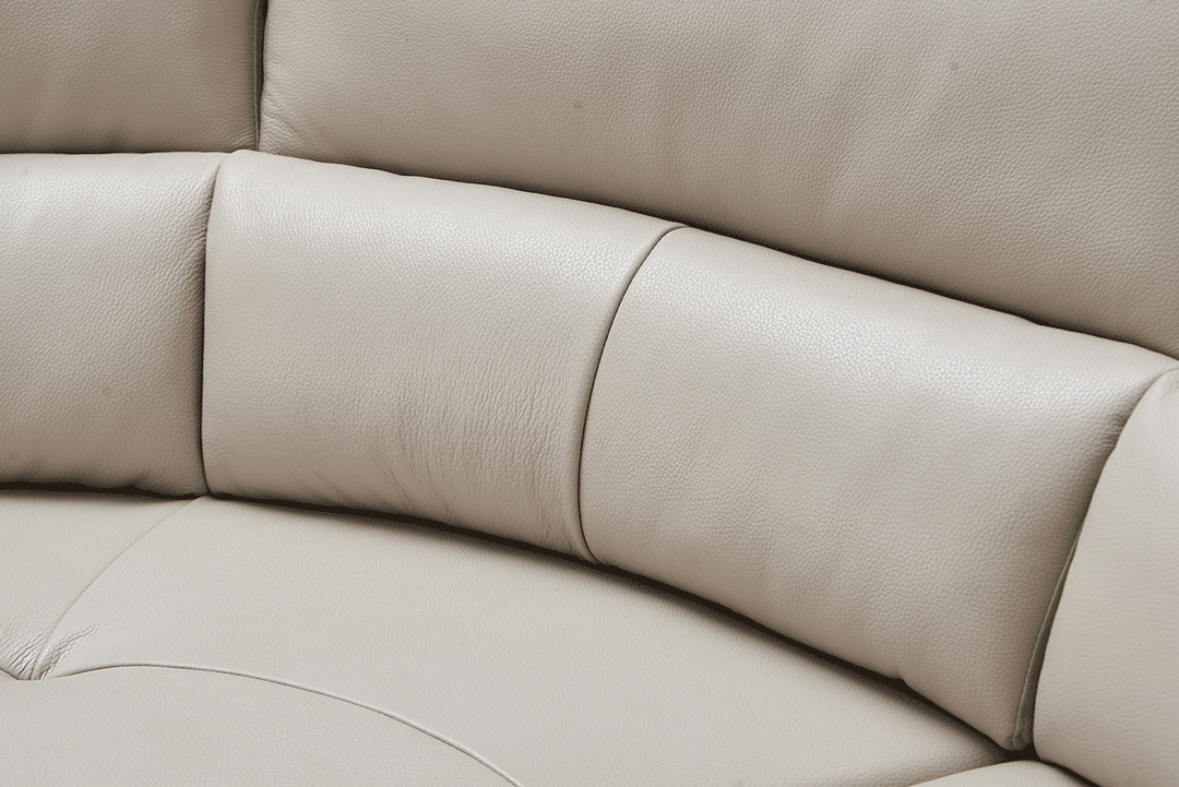 ESF Italia Amen L-Shaped Taupe Leather Sectional Sofa with Recliners