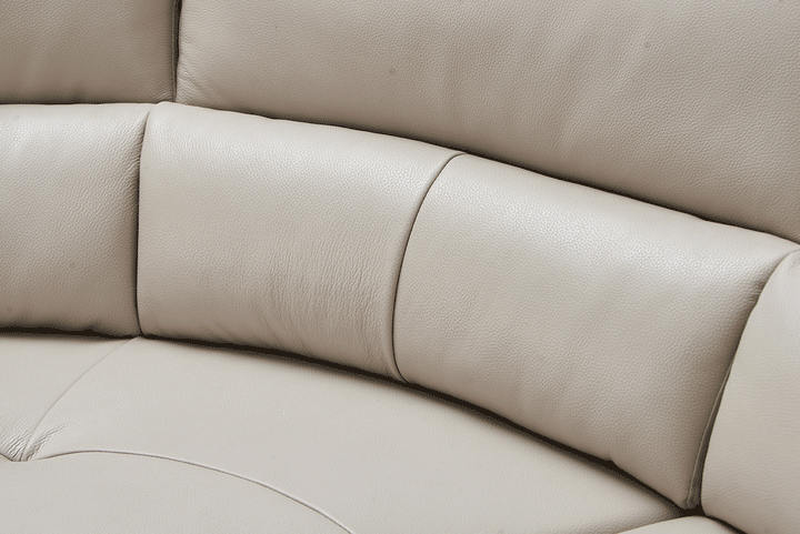 ESF Italia Amen L-Shaped Taupe Leather Sectional Sofa with Recliners