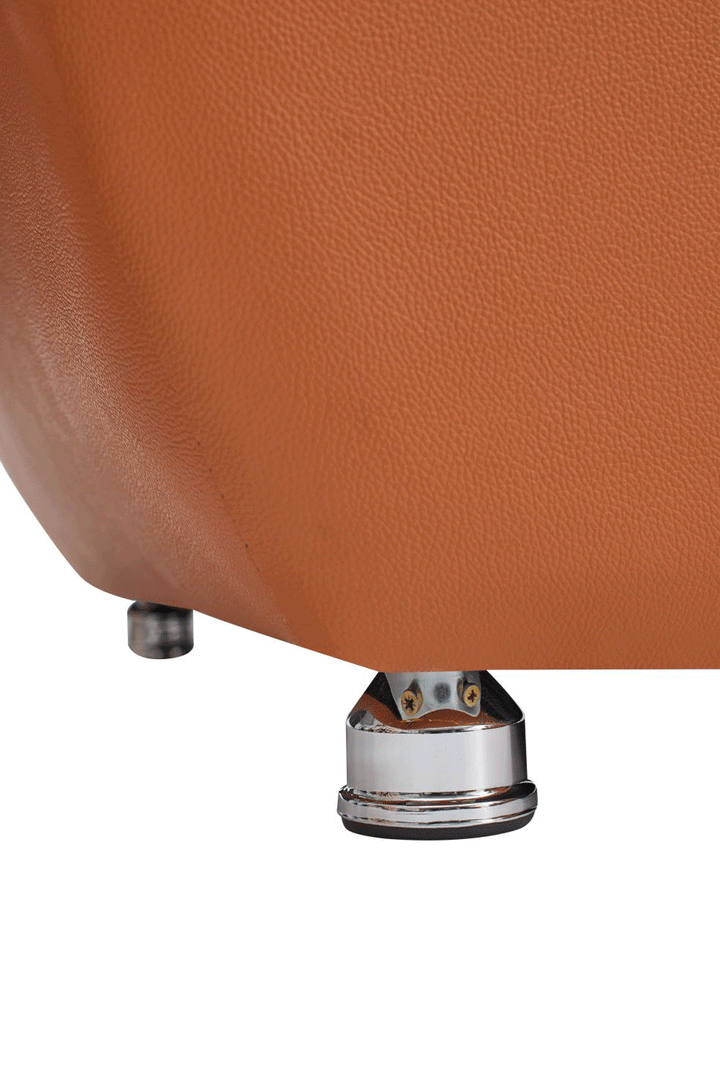 ESF Furniture Avianna Orange Eco Leather Coffee Table with Glass Top