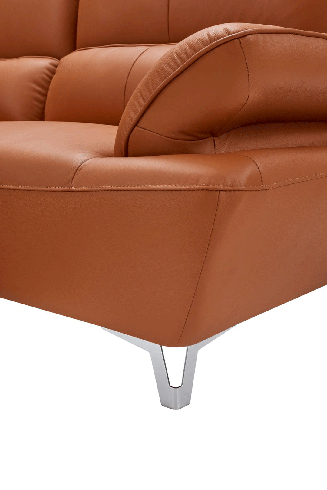 ESF Furniture Avianna Orange Eco Leather Coffee Table with Glass Top